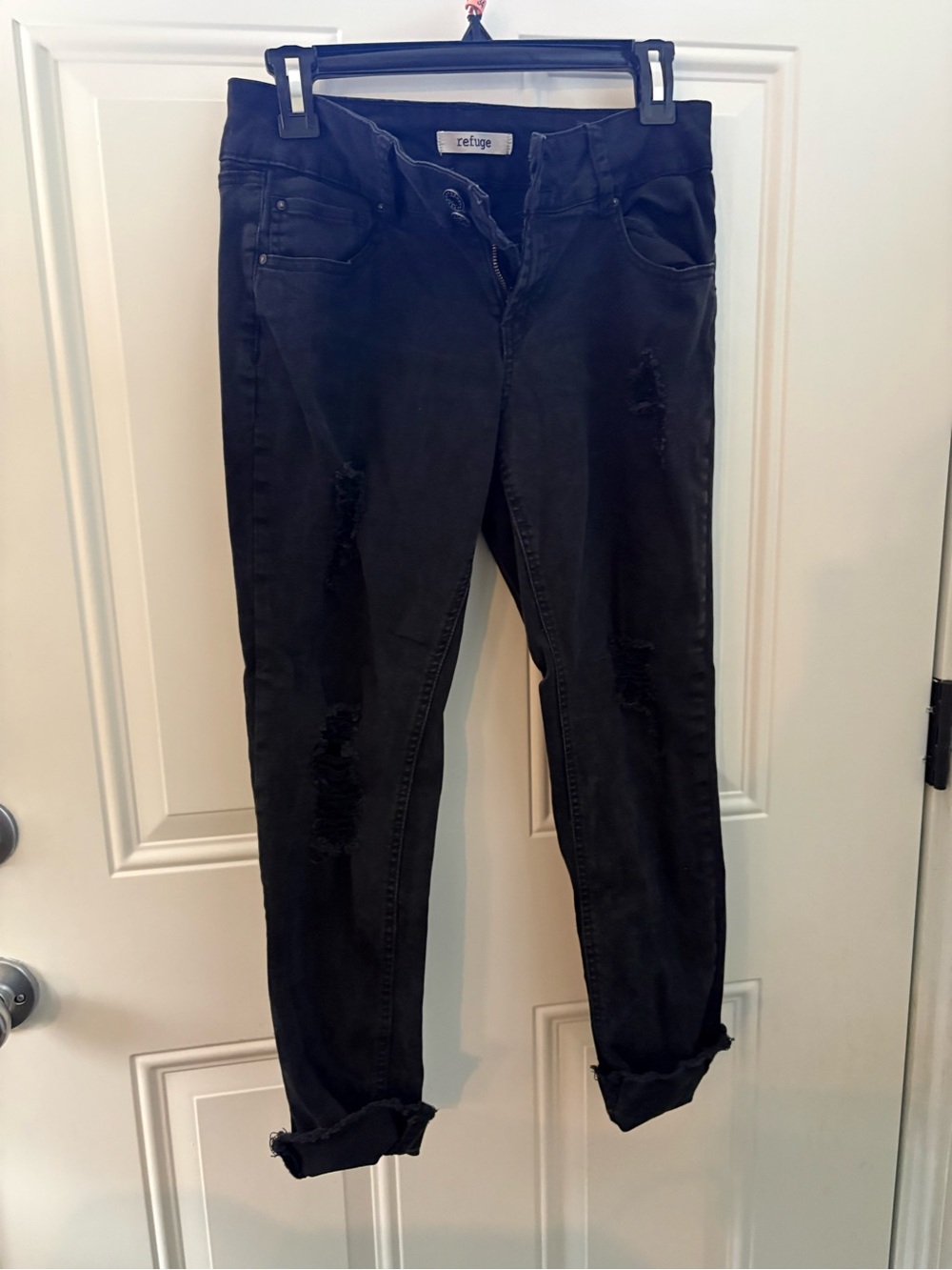 refuge Black Distressed Boyfriend Jeans